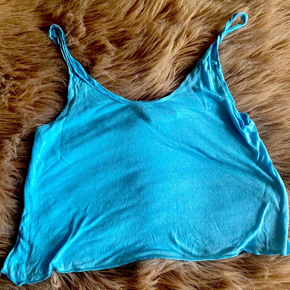 Baby blue yoga crop top